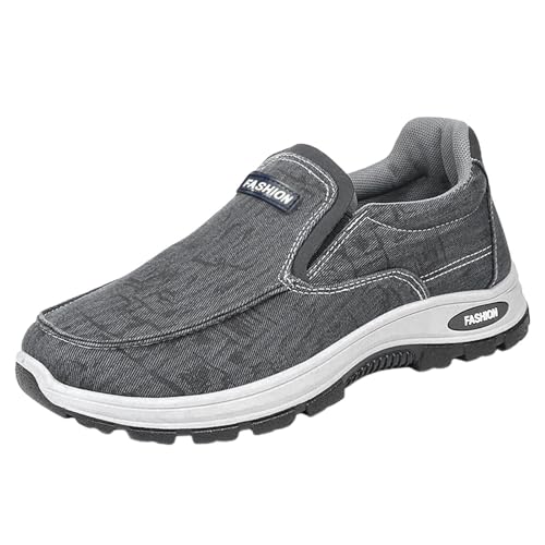 Xbemkste Sommerschuhe Herren Freizeitschuhe einfarbig, lässig, weiche Sohle, bequem, einfach, Wanderschuhe Sneaker Herren Schlupfschuhe Bequeme Walkingschuhe Slip On Sportschuhe (Blue, 40) von Xbemkste