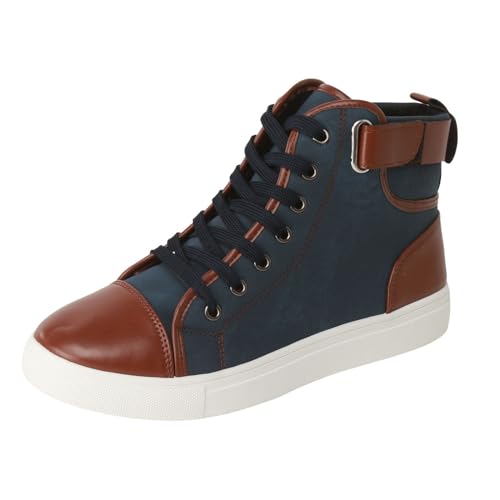 Xbemkste Sommerschuhe Herren lässige PU-Sneaker, Wanderschuhe für Männer Schuhe Herren (Blue, 40.5) von Xbemkste