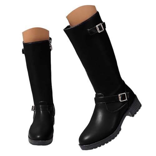 Xbemkste Stiefel Damen Gummistiefel Mittelhoch Boots mit rutschfest Sohle Reißverschluss Wasserdicht Halbschaft Stiefel Langschaftstiefel Winterstiefel Elegant Damenstiefel (40) von Xbemkste