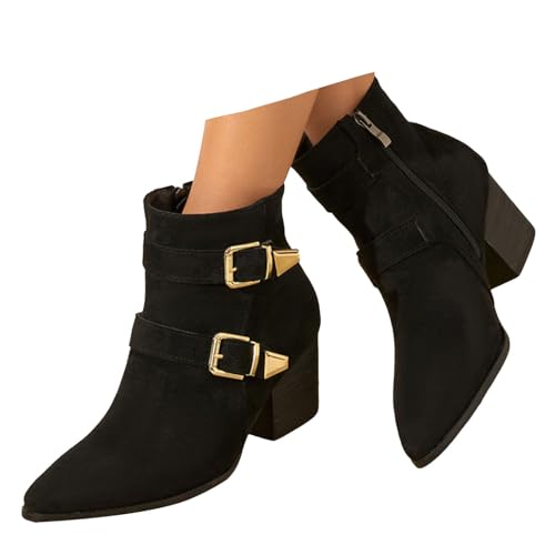 Xbemkste Stiefeletten Damen Vintage Viktorianische Stiefel mit Schnürung Mittelkalb Stiefel Hochzeitskleid Boots Elegant Kurzschaft Boots Knöchelstiefel (40.5) von Xbemkste