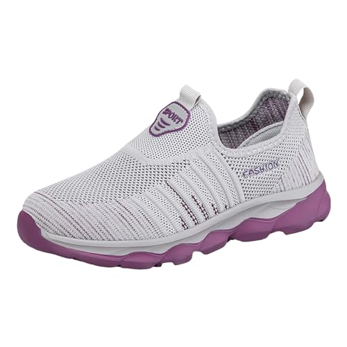 Xbemkste Turnschuhe Damen Atmungsaktive Leichte Große Größe Sport Casual Schuhe Mesh Wanderschuhe Damen-Tennisschuhe (Grey, 40) von Xbemkste