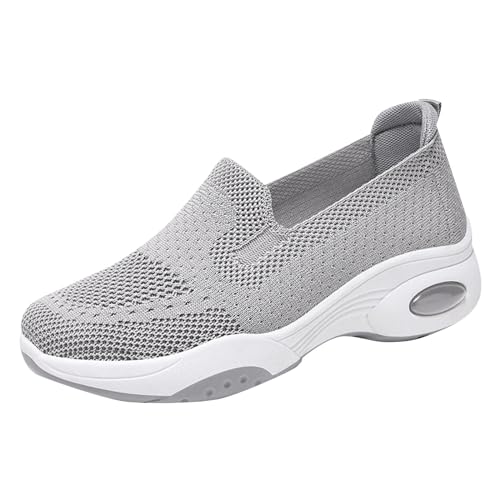 Xbemkste Turnschuhe Damen Damen, Arbeitsschuhe, rutschfeste Sneakers, Wanderschuhe Elegante Sneaker Damen (Grey, 39) von Xbemkste