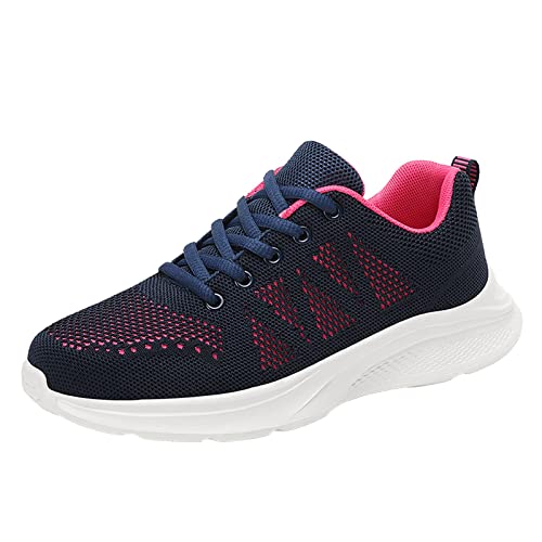 Xbemkste Turnschuhe Damen Flat Lace-up Heel Mesh Cut Atmungsaktive Low Shoes Dots Damen Sneaker high (38) von Xbemkste