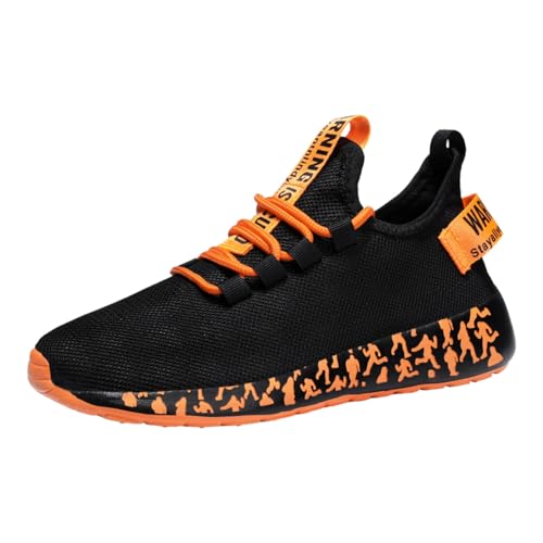 Xbemkste Turnschuhe Damen Women's Walking Shoes (Sneaker Shoes für Frauen mit laufendem Schuh) Damen Sneaker Glitzer (Orange, 38.5) von Xbemkste