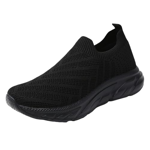 Xbemkste Turnschuhe Damen lässig, bequem leicht, Slipper Flache Wanderschuhe Freizeit Schuhe Damen Slip On Sportschuhe Atmungsaktive Walkingschuhe (34.5) von Xbemkste