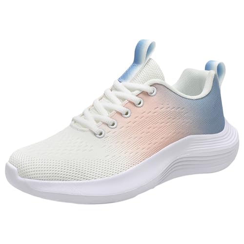 Xbemkste Turnschuhe Damen mit weicher Sohle, vielseitige Sportschuhe, modische Freizeitschuhe zum Pendeln, Laufen, Schnürschuhe, hochelastische Sportschuhe Damen Halbschuhe (Blue, 37.5) von Xbemkste