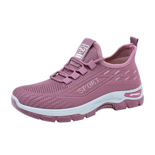 Xbemkste Turnschuhe Herren Freizeitschuhe Slip On Atmungsaktive Mode Flache Freizeitschuhe Walking Sneakers Laufschuhe Herren schwarz (Light Purple, 37.5) von Xbemkste