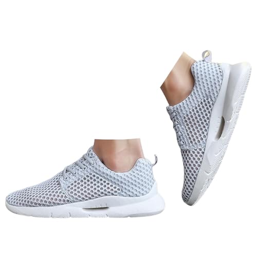 Xbemkste Turnschuhe Herren Sportschuhe Laufschuhe Sneaker Atmungsaktiv Mesh Straßenlaufschuhe Joggingschuhe Leichte Bequeme Walkingschuhe Freizeitschuhe Outdoorschuhe (Grey, 41) von Xbemkste