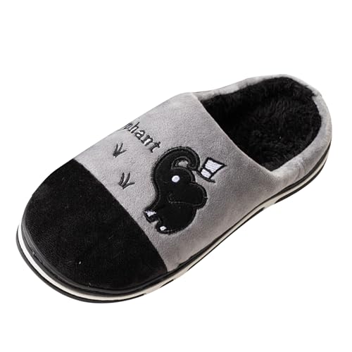 Xbemkste Warme Hausschuhe Damen Plüsch Pantoffeln Winter Bequeme Baumwollruhrschuhe Weiches Rutschfeste Weite Leicht Cartoon Slippers Gefüttert Memory Foam Hauspantoffeln (38.5) von Xbemkste