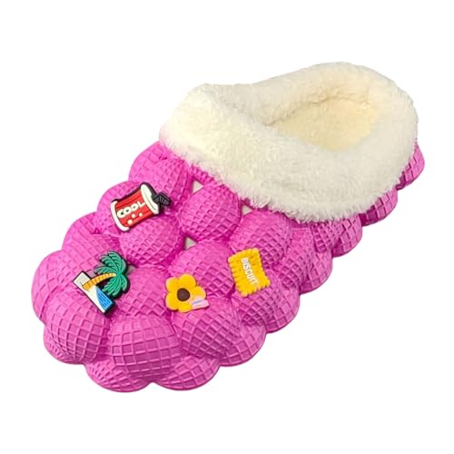 Xbemkste Warme Hausschuhe Damen Winter Clogs Bequeme rutschfeste Pantoffeln Plüsch Slider Weiche Winterschuhe Gartenschuhe Gemütlich Wohnschuhe für Drinnen Draußen (40.5) von Xbemkste