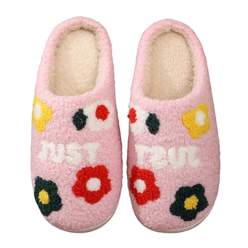 Xbemkste Warme Hausschuhe Damen Winter Süße Lustig Plüsch Pantoffeln Flauschige Weiches Slipper Fuzzy Pelz Wohnschuhe Gemütlich Antirutsch Filzpantoffeln für Outdoor/Indoor (A, 42) von Xbemkste
