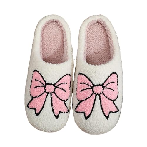 Xbemkste Warme Hausschuhe Damen Winter Süße Lustig Plüsch Pantoffeln Flauschige Weiches Slipper Fuzzy Pelz Wohnschuhe Gemütlich Antirutsch Filzpantoffeln für Outdoor/Indoor (F, 39) von Xbemkste