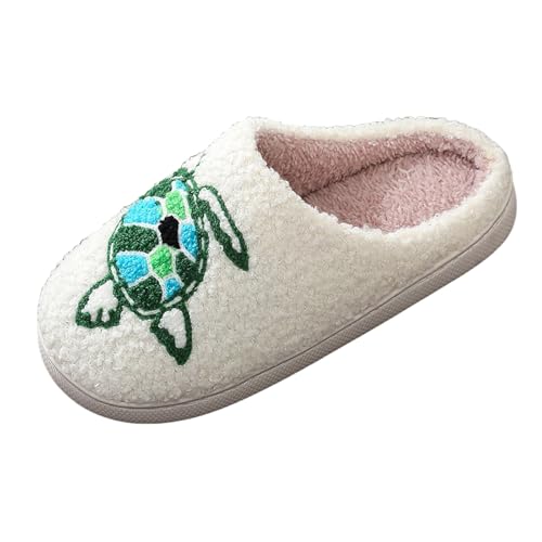 Xbemkste Winter Hausschuhe Damen Herren Warme Plüsch Pantoffeln Gemütliche Memory Foam Cartoon Tier Hausschuhe Fuzzy Pelz Slippers Flauschige Weiches Filzpantoffeln Indoor (40.5) von Xbemkste