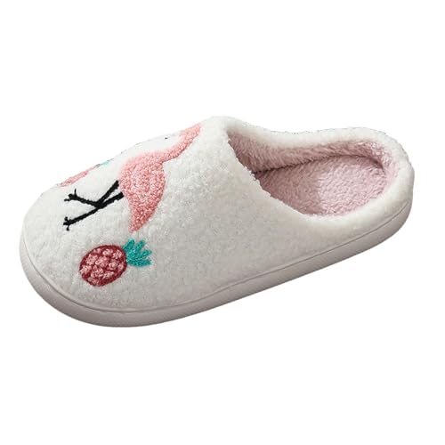 Xbemkste Winter Hausschuhe Damen Herren Warme Plüsch Pantoffeln Gemütliche Memory Foam Cartoon Tier Hausschuhe Fuzzy Pelz Slippers Flauschige Weiches Filzpantoffeln Indoor (A, 42) von Xbemkste