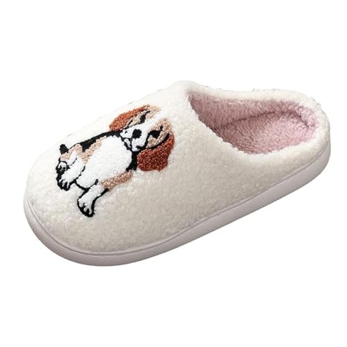 Xbemkste Winter Hausschuhe Damen Herren Warme Plüsch Pantoffeln Gemütliche Memory Foam Cartoon Tier Hausschuhe Fuzzy Pelz Slippers Flauschige Weiches Filzpantoffeln Indoor (E, 39) von Xbemkste