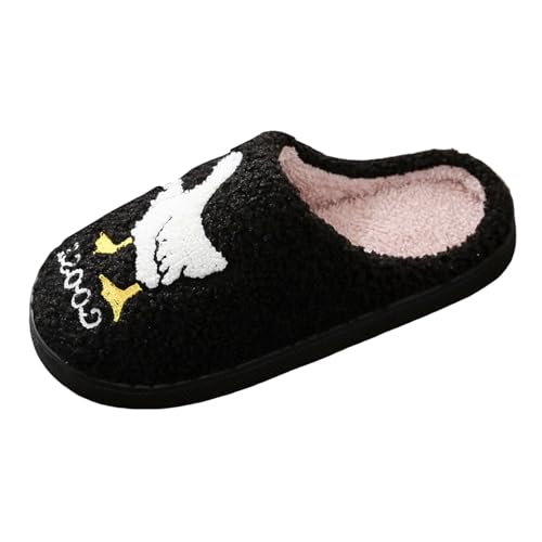 Xbemkste Winter Hausschuhe Damen Herren Warme Plüsch Pantoffeln Gemütliche Memory Foam Cartoon Tier Hausschuhe Fuzzy Pelz Slippers Flauschige Weiches Filzpantoffeln Indoor (G, 37.5) von Xbemkste