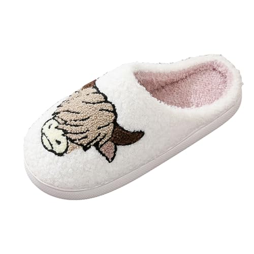 Xbemkste Winter Hausschuhe Damen Herren Warme Plüsch Pantoffeln Gemütliche Memory Foam Cartoon Tier Hausschuhe Fuzzy Pelz Slippers Flauschige Weiches Filzpantoffeln Indoor (I, 40.5) von Xbemkste