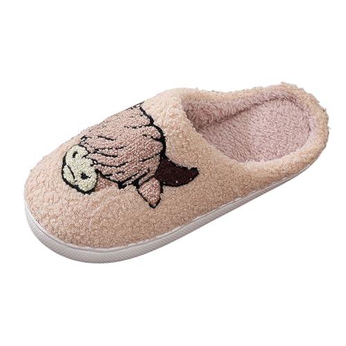 Xbemkste Winter Hausschuhe Damen Herren Warme Plüsch Pantoffeln Gemütliche Memory Foam Cartoon Tier Hausschuhe Fuzzy Pelz Slippers Flauschige Weiches Filzpantoffeln Indoor (K, 40.5) von Xbemkste