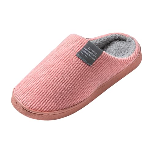 Xbemkste Winter Hausschuhe Damen Warme Plüsch Herren Pantoffeln Bequeme Leichte Slipper Weiche rutschfest Filzhausschuhe Memory Foam Haushaltsschuhe für den Innenbereich (39) von Xbemkste
