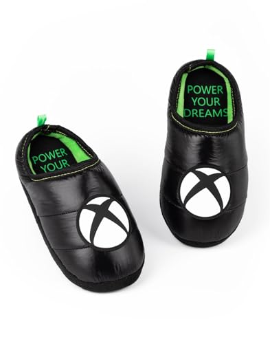 Xbox Hausschuhe Jungen Kinder Teens Game Console Logo Grüne schwarze Schuhe 34 EU von Xbox