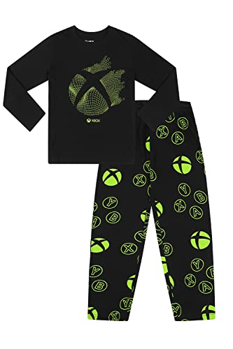 Xbox Offizielles Gaming-Pyjama-Set für Herren und Jungen, Schwarz, Schwarz , S von Xbox