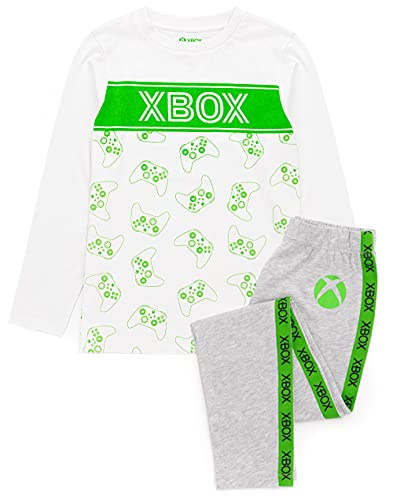 XBOX Pyjamas Mädchen Kinder Weiß Grau Langarm T-Shirt & Leggings PJS 14-15 Jahre von XBOX