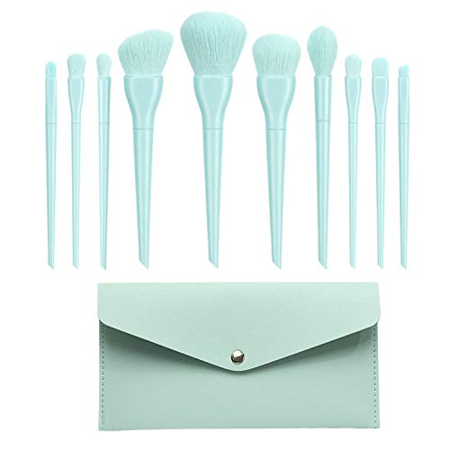 Xbsduih 10 StüCk Make Up Pinsel Set Lidschatten Blending Eyeliner Wimpern Brauen Pinsel Synthetisches Haar Makeup Pinsel Kit Blau von Xbsduih