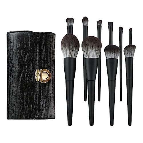 Xbsduih 10-Teiliges Schwarzes Make-Up-Pinsel-Set mit Weichem Haar, Make-Up-Pinsel-Werkzeug, Komplettes Set mit Tierhaarimitat, Lidschatten-Puderpinsel von Xbsduih