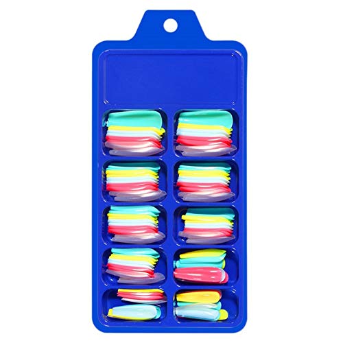 Xbsduih 200 StüCk INS Mode Mischen Farbe Falscher Nagel Volle Abdeckung Langer Sarg Abnehmbare Nagel Spitzen für Frauen Kunst ManiküRe GefäLschte NäGel Farbe 02 von Xbsduih