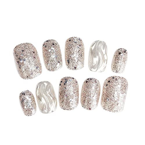 Xbsduih NatüRliche Falsche NäGel KüNstliche Spitze ManiküRe Phototherapie NäGel Wasser Welligkeit Tabletten Silber Farbverlauf Nagel Patch für Nail Art Salons und zu Hause Xbsduih NatüRliche Falsche NäGel KüNstliche Spitze ManiküRe Phototherapie NäGel Wasser Welligkeit Tabletten Silber Farbverlauf Nagel Patch für Nail Art Salons und zu Hause von Xbsduih