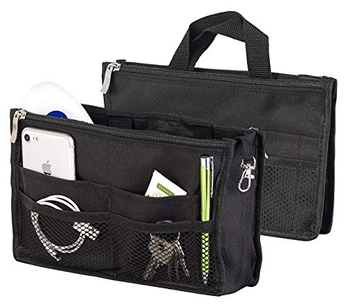 Xcase Taschen Organizer: Handtaschen-Organizer, RFID-Schutz, 13 Fächer, 26 x 16 x 8 cm, schwarz (Handtaschen klein, Taschenorganizer klein, Umhängetasche) von Xcase