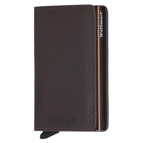 Xclusive Line by WalSmart Slim Wallet aus Floater Leder, Braun, Kartenetui für bis zu 7 Karten, magnetisches Cover von Xclusive Line