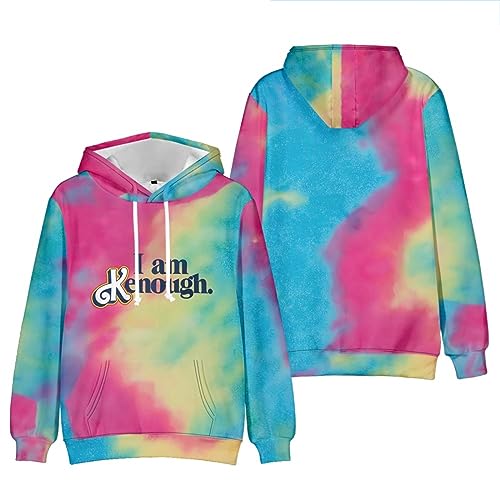 Xcovpds I am ken enough Hoodie Sweatshirt für Herren Damen Unisex I Am Enough Brief gedruckt Cool Tie Dye Streetwear Hoodie, A-16, Medium von Xcovpds