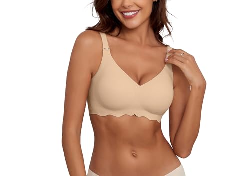 Xcutting Damen BH Keine Unterwäsche Komfort Push Up BHS Buttery Soft Wireless Bralette Volle Abdeckung Sport Schlaf BH von Xcutting