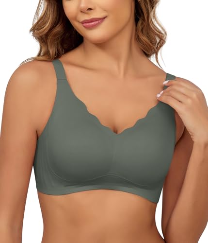 Xcutting Damen Nahtloser BH Keine Unterwäsche Komfort Push Up BHS Buttery Soft Wireless Bralette Full Coverage Schlaf BH von Xcutting