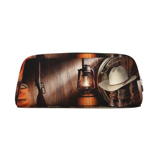 Xcwzbls Amerikanisches West Rodeo Federmäppchen mit großem Fassungsvermögen, Lederreißverschluss, dreidimensionales Federmäppchen, Bürobedarf, gold, Einheitsgröße, Taschen-Organizer Xcwzbls Amerikanisches West Rodeo Federmäppchen mit großem Fassungsvermögen, Lederreißverschluss, dreidimensionales Federmäppchen, Bürobedarf, gold, Einheitsgröße, Taschen-Organizer von Xcwzbls