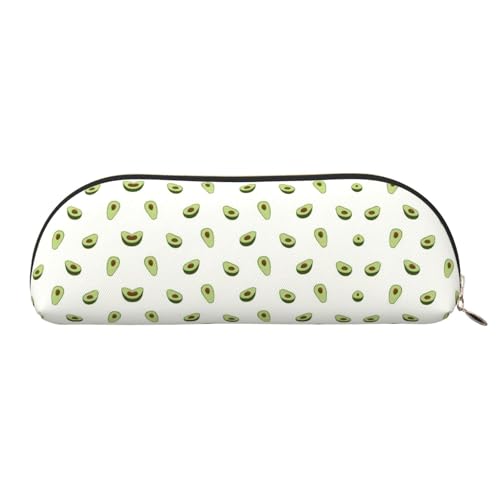 Xcwzbls Avocado Federmäppchen aus Leder, halbrund, große Kapazität, Aufbewahrungstasche, Reisetasche, Make-up-Kosmetiktasche, gold, Einheitsgröße, Taschen-Organizer von Xcwzbls