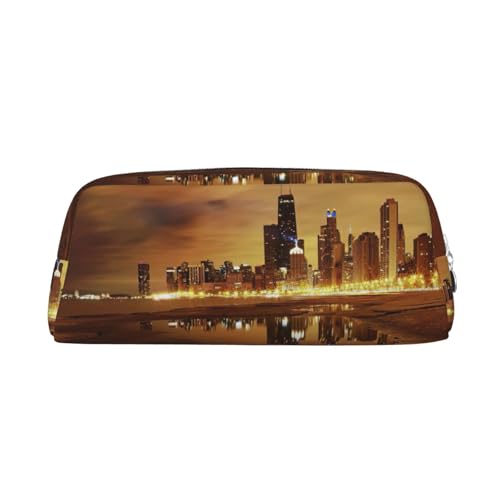 Xcwzbls Chicago Federmäppchen mit großem Fassungsvermögen, Leder, Reißverschluss, dreidimensionales Federmäppchen, Bürobedarf, silber, Einheitsgröße, Taschen-Organizer Xcwzbls Chicago Federmäppchen mit großem Fassungsvermögen, Leder, Reißverschluss, dreidimensionales Federmäppchen, Bürobedarf, silber, Einheitsgröße, Taschen-Organizer von Xcwzbls