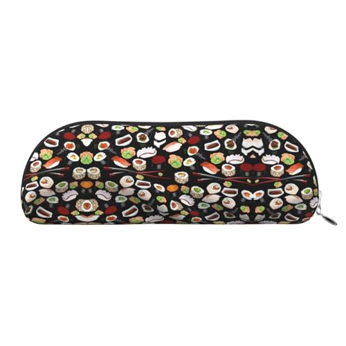 Xcwzbls Federmäppchen, Leder, halbrund, japanisches Sushi, Schwarz, große Kapazität, Aufbewahrungstasche, Reisetasche, Make-up-Kosmetiktasche, silber, Einheitsgröße, Taschen-Organizer Xcwzbls Federmäppchen, Leder, halbrund, japanisches Sushi, Schwarz, große Kapazität, Aufbewahrungstasche, Reisetasche, Make-up-Kosmetiktasche, silber, Einheitsgröße, Taschen-Organizer von Xcwzbls