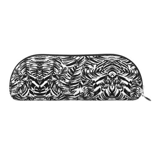 Xcwzbls Federmäppchen aus Leder, halbrund, Blätter, große Kapazität, Aufbewahrungstasche, Reisetasche, Make-up-Kosmetiktasche, silber, Einheitsgröße, Taschen-Organizer Xcwzbls Federmäppchen aus Leder, halbrund, Blätter, große Kapazität, Aufbewahrungstasche, Reisetasche, Make-up-Kosmetiktasche, silber, Einheitsgröße, Taschen-Organizer von Xcwzbls