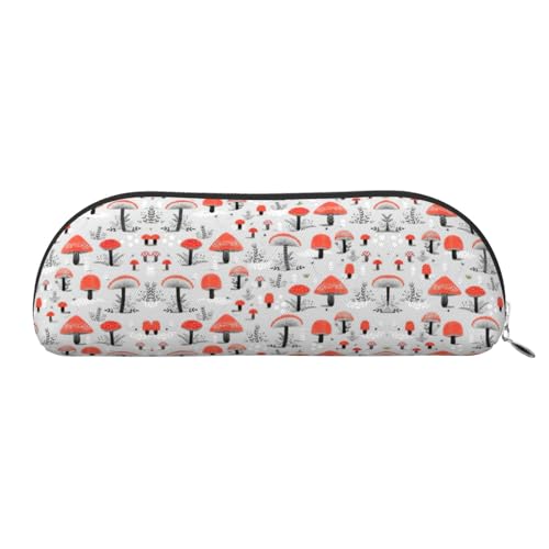 Xcwzbls Federmäppchen aus Leder, halbrund, Cartoon-Pilze, große Kapazität, Aufbewahrungstasche, Reisetasche, Make-up-Kosmetiktasche, silber, Einheitsgröße, Taschen-Organizer Xcwzbls Federmäppchen aus Leder, halbrund, Cartoon-Pilze, große Kapazität, Aufbewahrungstasche, Reisetasche, Make-up-Kosmetiktasche, silber, Einheitsgröße, Taschen-Organizer von Xcwzbls