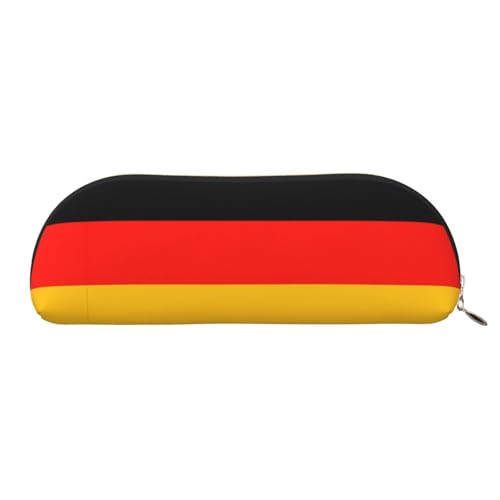 Xcwzbls Federmäppchen aus Leder, halbrund, Deutschland-Flagge, große Kapazität, Aufbewahrungstasche, Reisetasche, Make-up-Kosmetiktasche, gold, Einheitsgröße, Taschen-Organizer von Xcwzbls