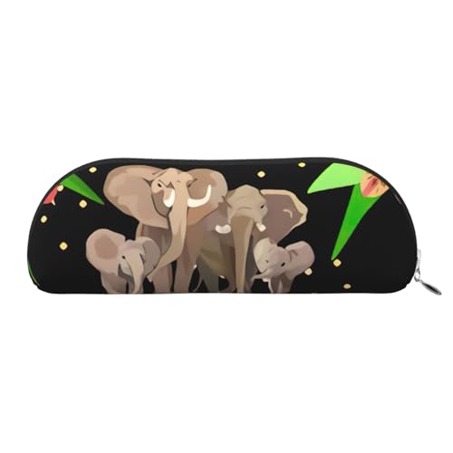 Xcwzbls Federmäppchen aus Leder, halbrund, Elefant, große Kapazität, Aufbewahrungstasche, Reisetasche, Make-up-Kosmetiktasche, silber, Einheitsgröße, Taschen-Organizer Xcwzbls Federmäppchen aus Leder, halbrund, Elefant, große Kapazität, Aufbewahrungstasche, Reisetasche, Make-up-Kosmetiktasche, silber, Einheitsgröße, Taschen-Organizer von Xcwzbls