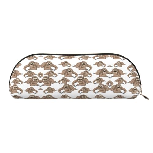 Xcwzbls Federmäppchen aus Leder, halbrund, Faultier-Hintergrund, große Kapazität, Aufbewahrungstasche, Reisetasche, Make-up-Kosmetiktasche, gold, Einheitsgröße, Taschen-Organizer Xcwzbls Federmäppchen aus Leder, halbrund, Faultier-Hintergrund, große Kapazität, Aufbewahrungstasche, Reisetasche, Make-up-Kosmetiktasche, gold, Einheitsgröße, Taschen-Organizer von Xcwzbls