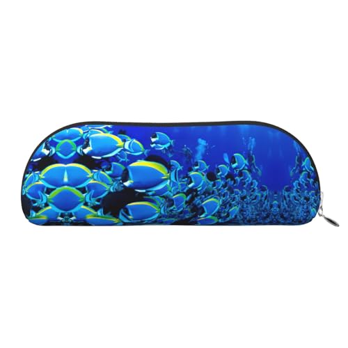 Xcwzbls Federmäppchen aus Leder, halbrund, Fische, Ozean, große Kapazität, Aufbewahrungstasche, Reisetasche, Make-up-Kosmetiktasche, silber, Einheitsgröße, Taschen-Organizer Xcwzbls Federmäppchen aus Leder, halbrund, Fische, Ozean, große Kapazität, Aufbewahrungstasche, Reisetasche, Make-up-Kosmetiktasche, silber, Einheitsgröße, Taschen-Organizer von Xcwzbls