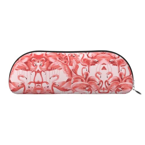 Xcwzbls Federmäppchen aus Leder, halbrund, Flamingo, großes Fassungsvermögen, Aufbewahrungstasche, Reisetasche, Make-up-Kosmetiktasche, silber, Einheitsgröße, Taschen-Organizer Xcwzbls Federmäppchen aus Leder, halbrund, Flamingo, großes Fassungsvermögen, Aufbewahrungstasche, Reisetasche, Make-up-Kosmetiktasche, silber, Einheitsgröße, Taschen-Organizer von Xcwzbls