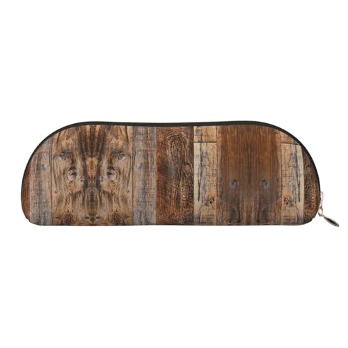 Xcwzbls Federmäppchen aus Leder, halbrund, Holz, große Kapazität, Aufbewahrungstasche, Reisetasche, Make-up-Kosmetiktasche, gold, Einheitsgröße, Taschen-Organizer von Xcwzbls