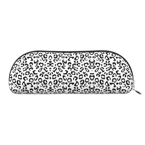 Xcwzbls Federmäppchen aus Leder, halbrund, Leopardenmuster, große Kapazität, Aufbewahrungstasche, Reisetasche, Make-up-Kosmetiktasche, Schwarz, silber, Einheitsgröße, Taschen-Organizer Xcwzbls Federmäppchen aus Leder, halbrund, Leopardenmuster, große Kapazität, Aufbewahrungstasche, Reisetasche, Make-up-Kosmetiktasche, Schwarz, silber, Einheitsgröße, Taschen-Organizer von Xcwzbls