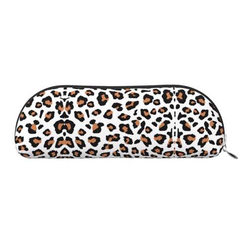 Xcwzbls Federmäppchen aus Leder, halbrund, Leopardenmuster, große Kapazität, Aufbewahrungstasche, Reisetasche, Make-up-Kosmetiktasche, silber, Einheitsgröße, Taschen-Organizer Xcwzbls Federmäppchen aus Leder, halbrund, Leopardenmuster, große Kapazität, Aufbewahrungstasche, Reisetasche, Make-up-Kosmetiktasche, silber, Einheitsgröße, Taschen-Organizer von Xcwzbls