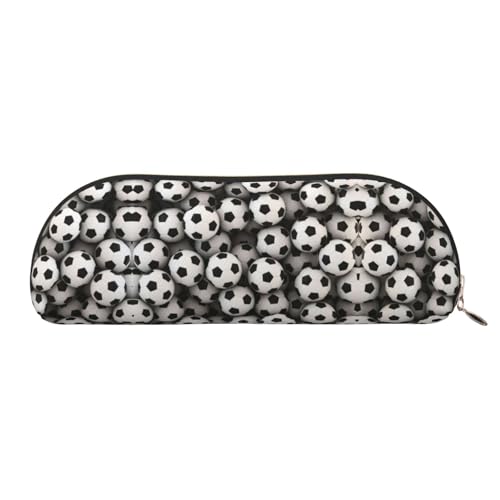 Xcwzbls Federmäppchen aus Leder, halbrund, Motiv: Fußball, große Kapazität, Aufbewahrungstasche, Reisetasche, Make-up-Kosmetiktasche, gold, Einheitsgröße, Taschen-Organizer Xcwzbls Federmäppchen aus Leder, halbrund, Motiv: Fußball, große Kapazität, Aufbewahrungstasche, Reisetasche, Make-up-Kosmetiktasche, gold, Einheitsgröße, Taschen-Organizer von Xcwzbls